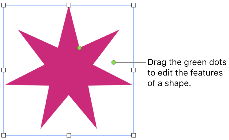 A shape with selection handles.