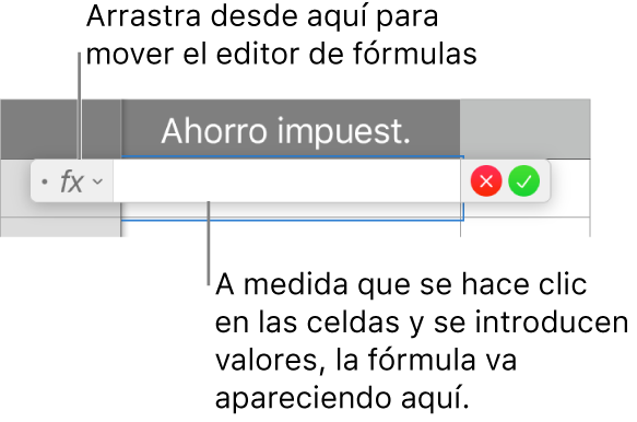 Editor de fórmulas.