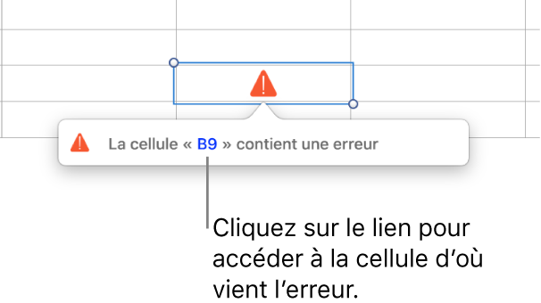 Lien d’erreur de cellule.
