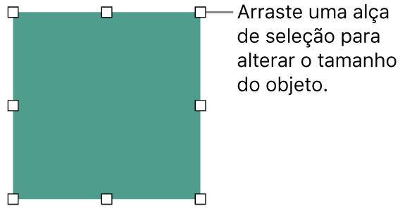 Objeto com quadrados brancos na borda para alterar o tamanho do objeto.