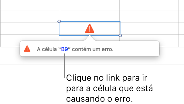 Um link de erro de célula.