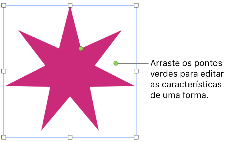 Uma forma com puxadores de seleção.