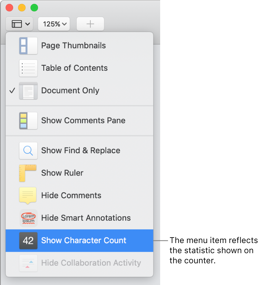 how to do word count on a mac