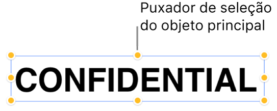 Um objeto com puxadores de seleção.