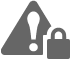 an exclamation mark inside a triangle with a lock