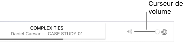Le curseur de volume.