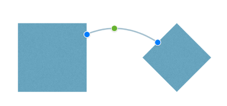 شكل مربع ومعين متصلين بخط اتصال.