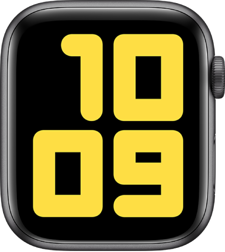 Numerals Duo watch face showing 10:09 in very large numbers.