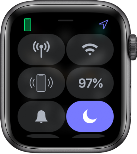 Control Center with Do Not Disturb button selected.