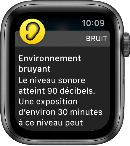 Une notification de bruit.