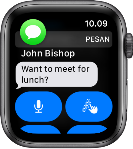 Apple Watch menampilkan pesan.