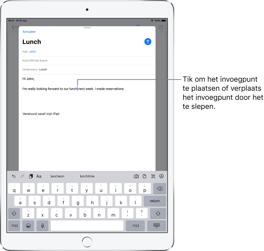 Tekst typen en wijzigen op de iPad Apple Support