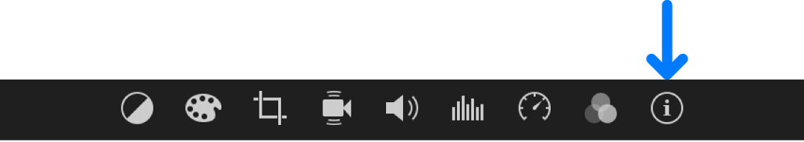Botó “Informació del clip” a la barra d’ajustos