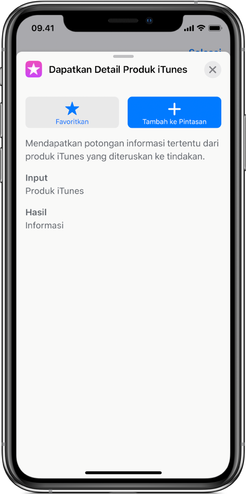 Informasi mengenai tindakan.