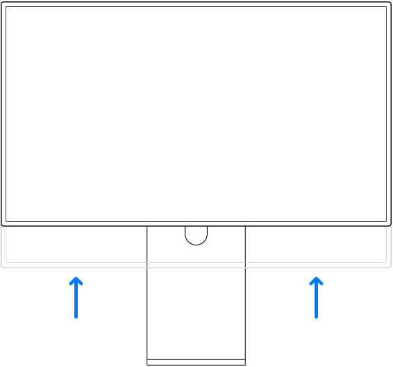 Il monitor spostato verso l'alto.