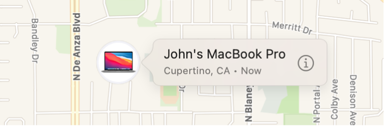 Datora John’s MacBook Pro ikonas Info tuvplāns.