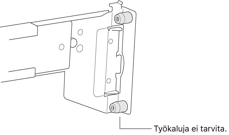 Kiskosarja, joka sopii nelikulmaisilla rei’illä varustettuun räkkiin.