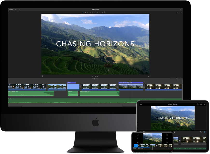 iMac Pro, iPad ve iPhone üzerinde görüntülenen benzer içerik.