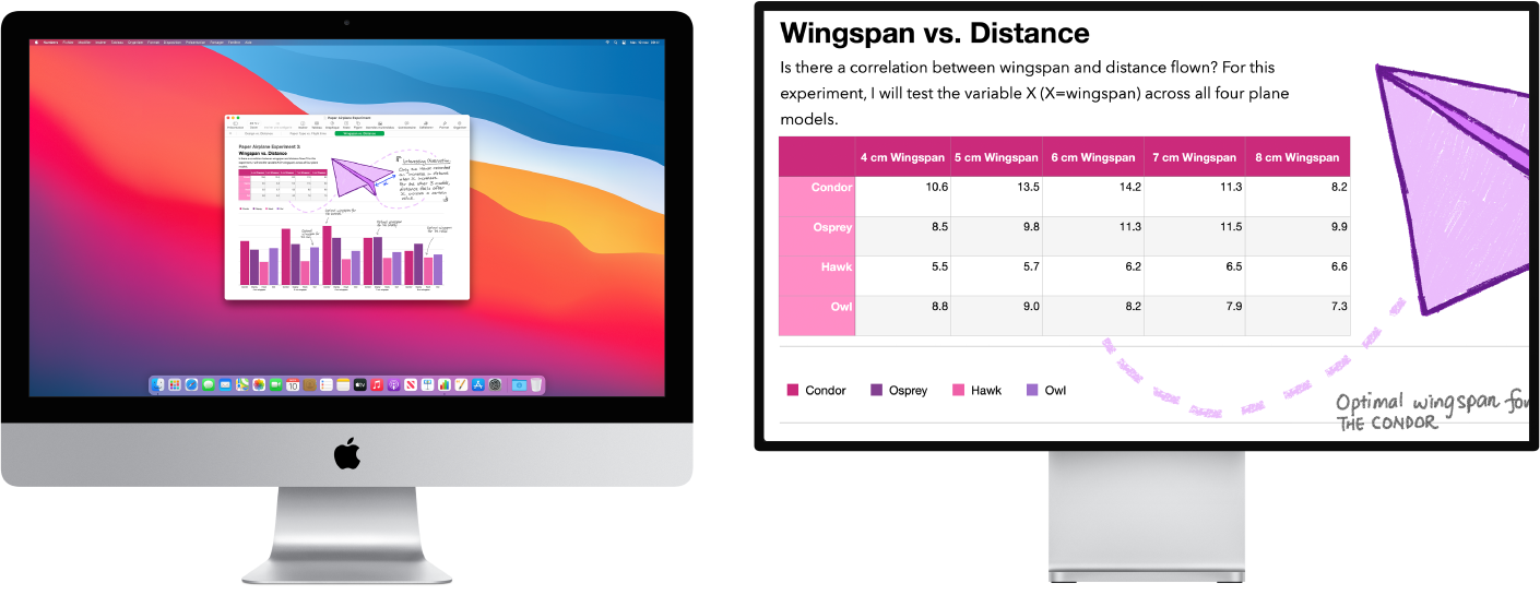 L’écran Zoom est actif sur l’écran secondaire tandis que la taille de l’écran reste fixe sur l’iMac.