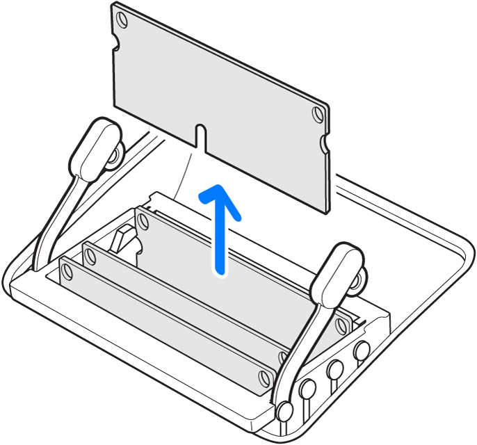 Une illustration de la manière dont un module de mémoire doit être retiré.