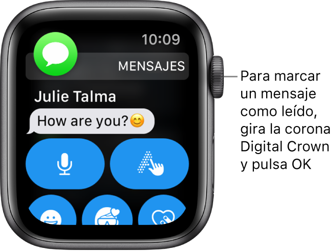 Una notificación de mensaje, con el icono de Mensajes en la parte superior izquierda y el mensaje debajo.