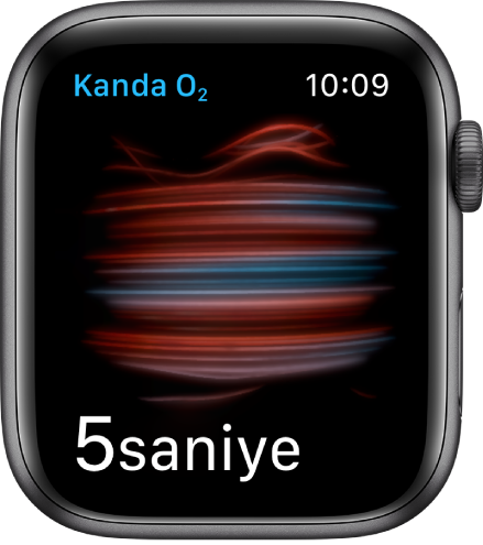 Ölçüm yapan Kanda Oksijen ekranı; 5’ten geriye sayılıyor.
