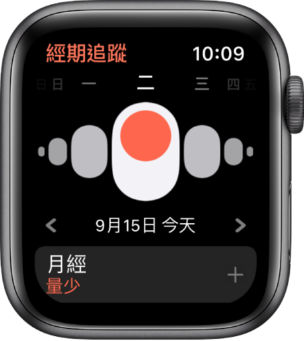 「經期追蹤」畫面。