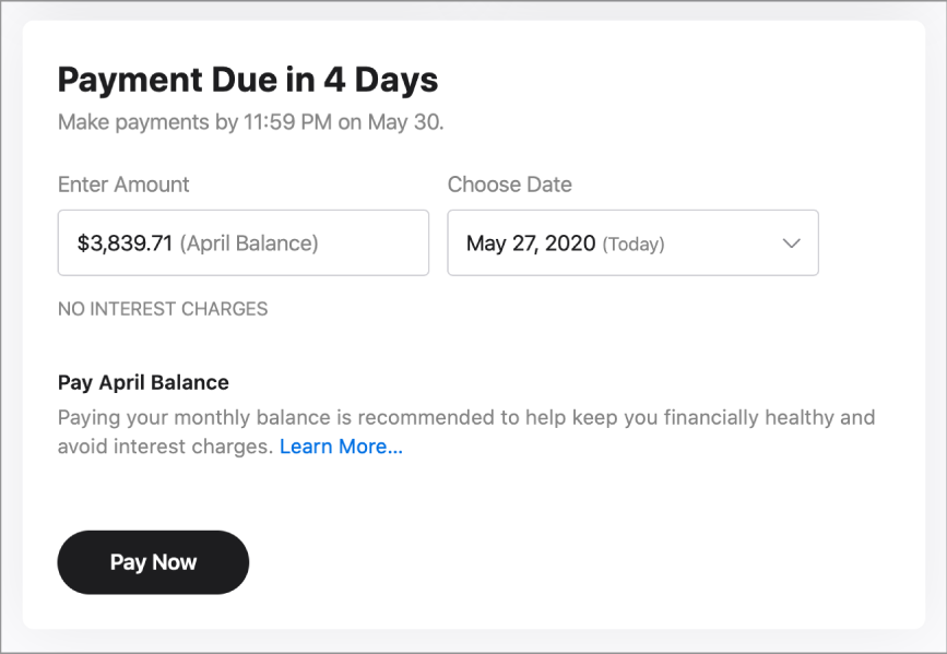 pay installment balance apple card