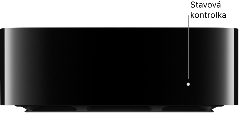 Apple TV s předvedeným stavovým indikátorem