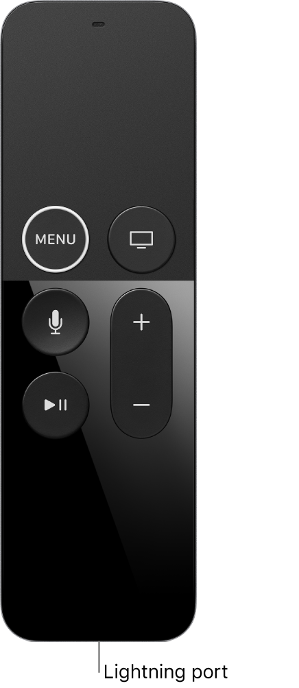 Image of the remote showing the Lightning port