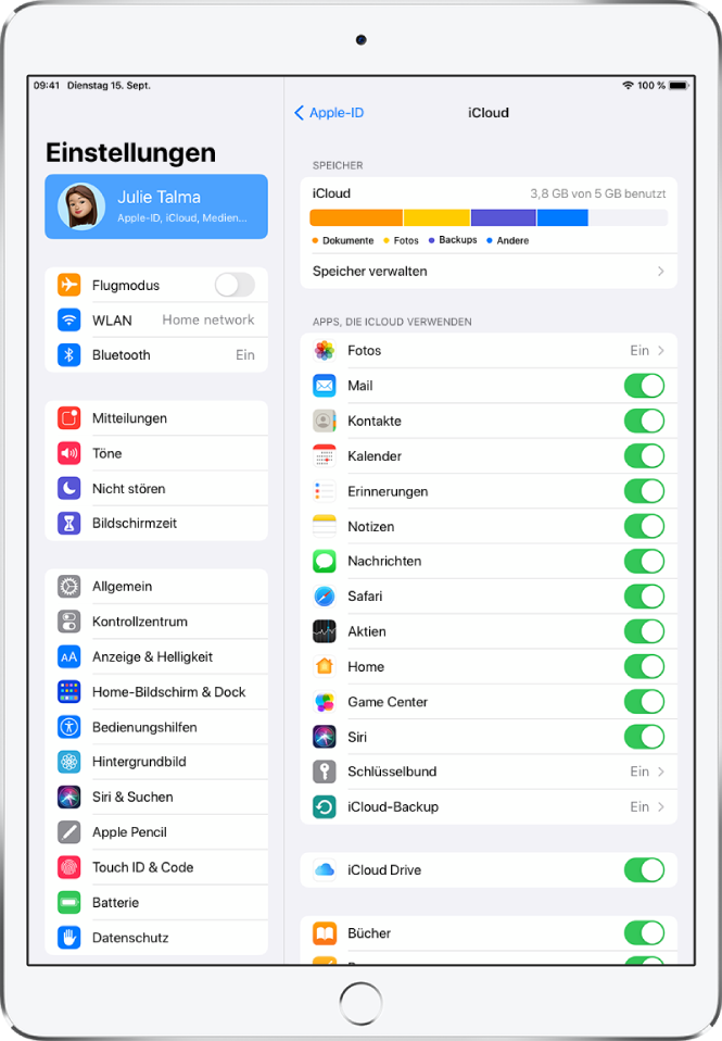 Icloud Deine Identität Konnte Nicht Bestätigt Werden Verwalten der Apple-ID und der iCloud-Einstellungen auf dem iPad