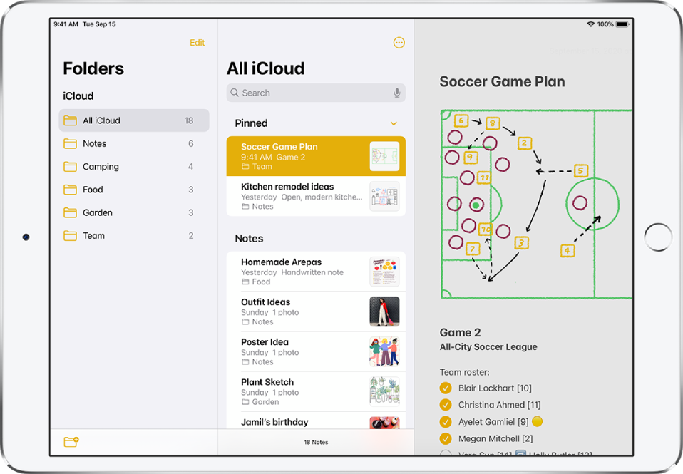 Search And Organize Your Notes In Folders On Ipad Apple Support