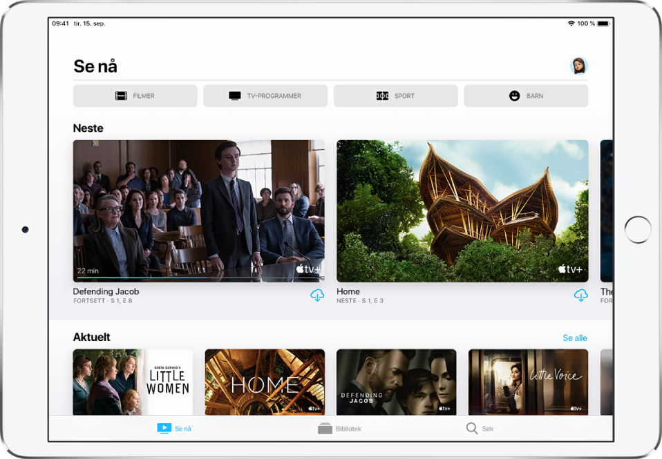 Finn programmer, filmer og annet i Apple TV appen på iPad Bruke Bluetooth tilbehør med Apple TV Apple kundestøtte