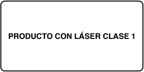 Una etiqueta que dice "Producto láser de clase 1".