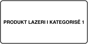 Një etiketë që lexon “Class 1 laser product”.