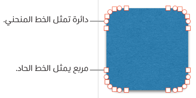 شكل مع نقاط قابلة للتحرير.