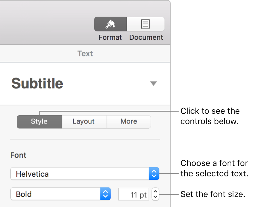 Change The Font Or Font Size In Pages On Mac Apple Support - how to change font size in roblox script