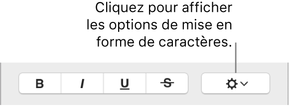 Case à cocher Options avancées située à côté des boutons Gras, Italique et Souligné.