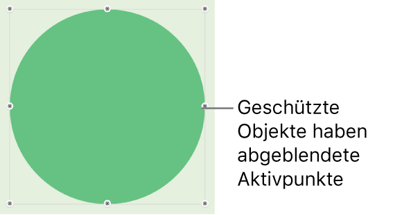 Geschütztes Objekt mit abgeblendeten Aktivpunkten