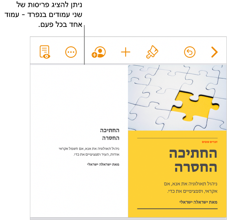 מסמך עם תצוגה של עמודים בפריסת שני עמודים.
