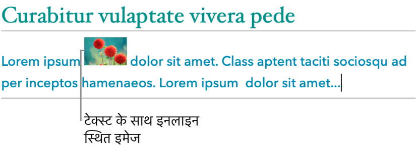 आकृति को टेक्स्ट के साथ इनलाइन में रखा गया है.