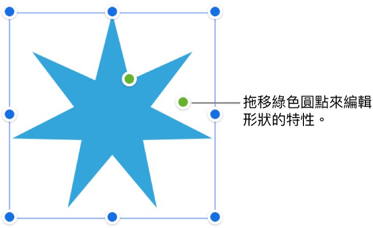 帶有選擇範圍控點的形狀。