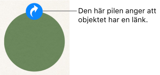 En länkindikator på en form.