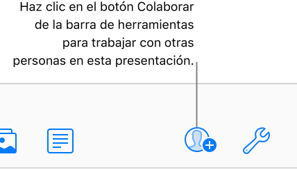 El botón Colaborar de la barra de herramientas.