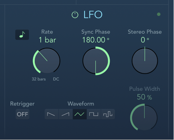 The AutoFilter LFO controls.