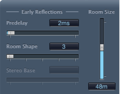 PlatinumVerb Early Reflections controls.
