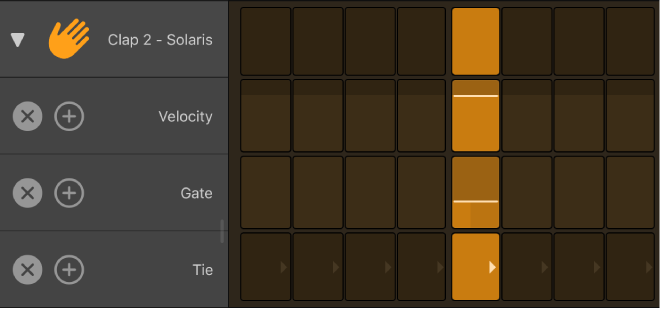 Step Sequencer with row open, showing subrows.