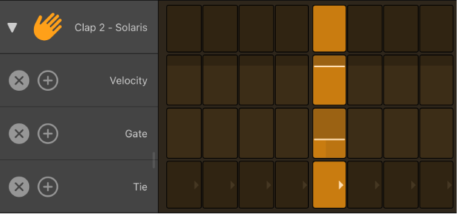 Step Sequencer with row open, showing subrows.