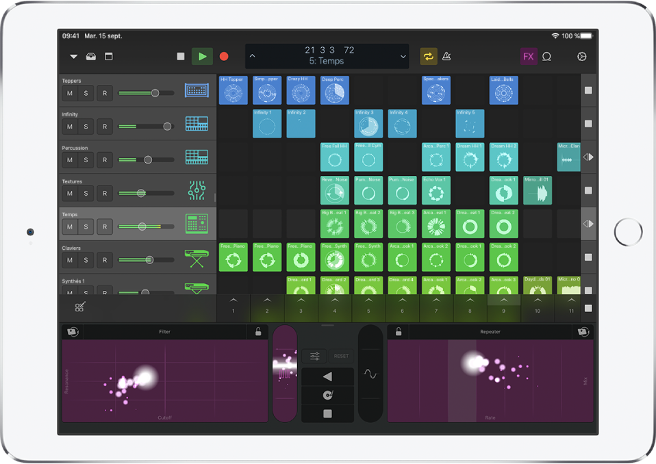 Logic Remote avec projet en cours de lecture.