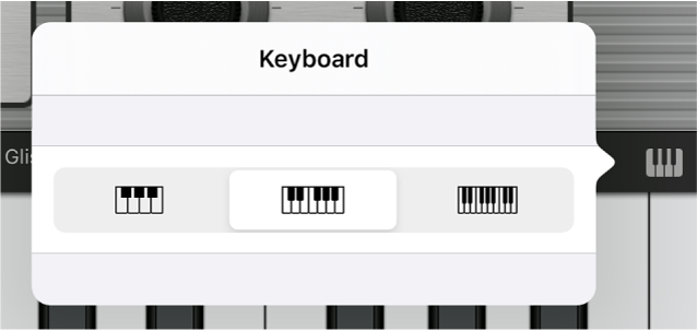 Gambar. Menu pop-up Ukuran Keyboard.